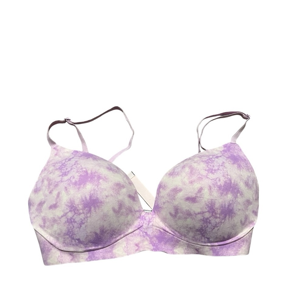 Victoria's Secret Pink Wear Everywhere Tie-Dye Push-Up Bra Size 32D purple